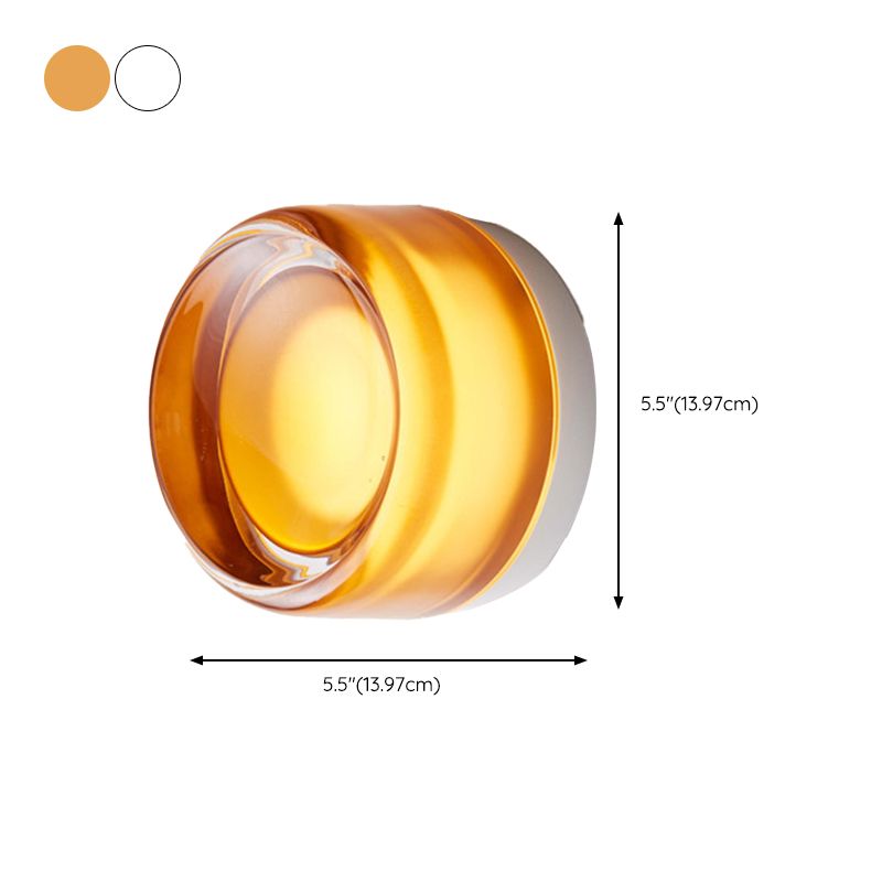 Modernism Single Silver Bathroom Vanity Light Shaded LED Round Bath Bar