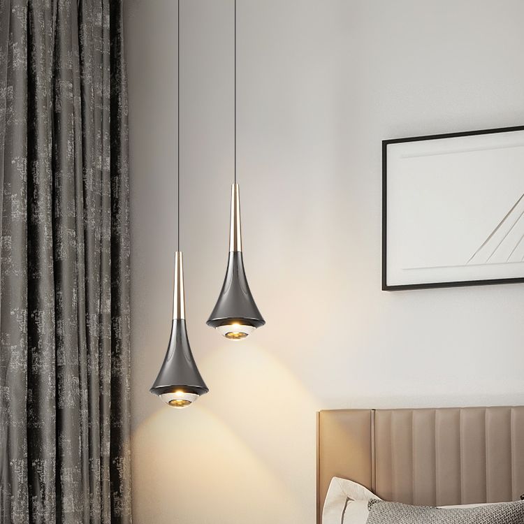 Aluminum Flared Pendant Light Fixture Simple LED Drop Lamp for Dining Room