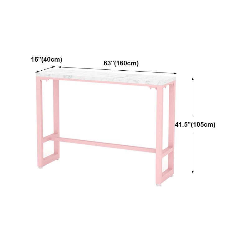 Moderne rosa Rechteck Gegenhöhe Pub Tisch Café Hode Footreest Pub Bar Table