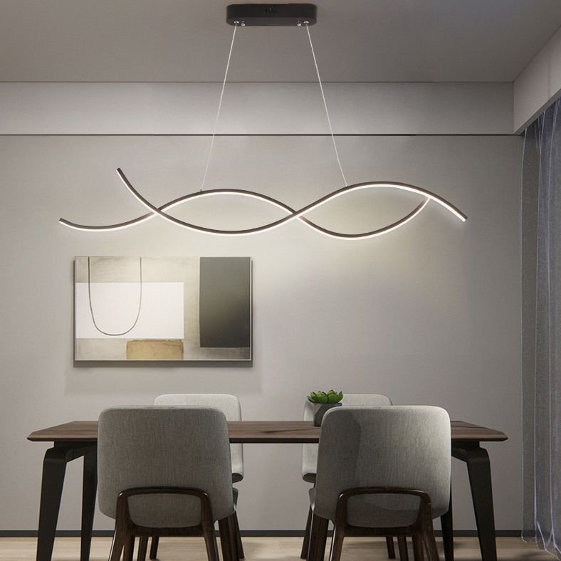 Luci a sospensione dell'isola dei viticci moderni fluidi di illuminazione il lampadario metallico per il ristorante