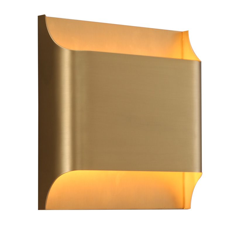 Rectangular Brass Sconces Wall Lights Modern Style 1-Light Wall Sconce Light Fixtures