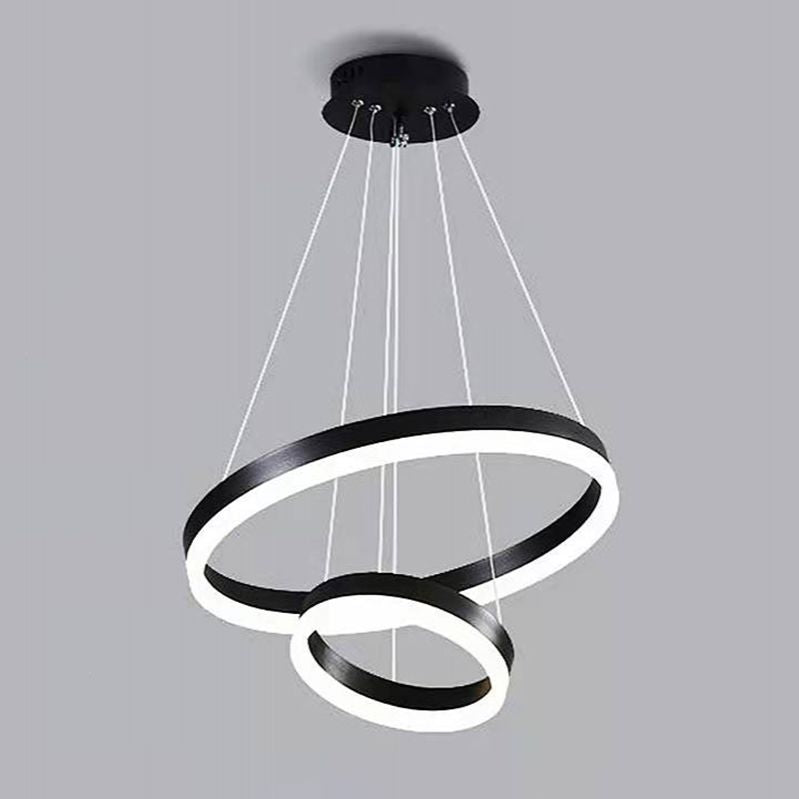 Black Multi-Tier Chandelier Lighting Fixture Modern Chandelier Pendant Light for Bedroom