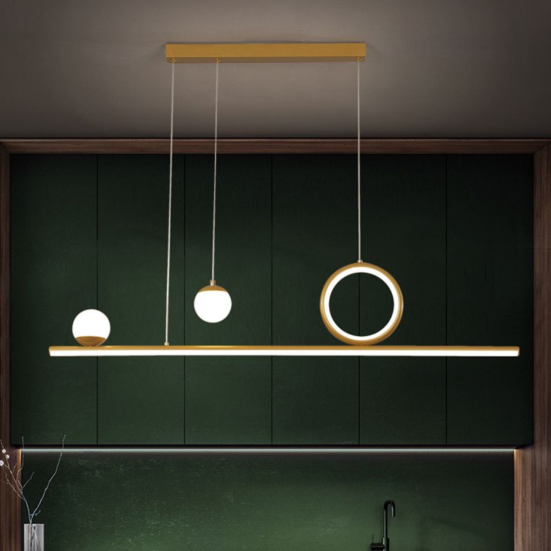 Nordic Metal Island Light Gold Geométrico 4 Lights Island Colgante para comedor