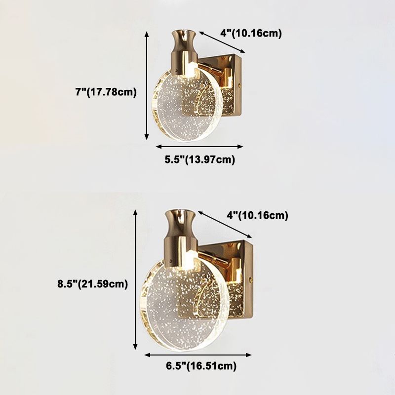 Light Luxury Crystal Wall Light Modern Simple Circle Led Wall Lamp for Living Room