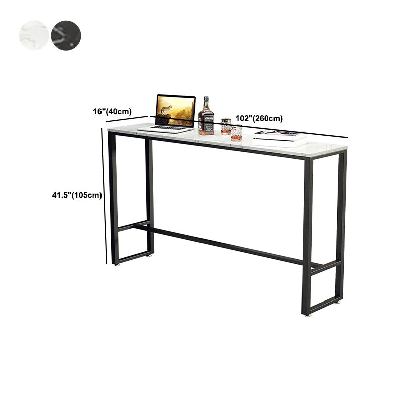 Indoor Event and Cocktail Table Industrial Marble Footrest Bar Height Table