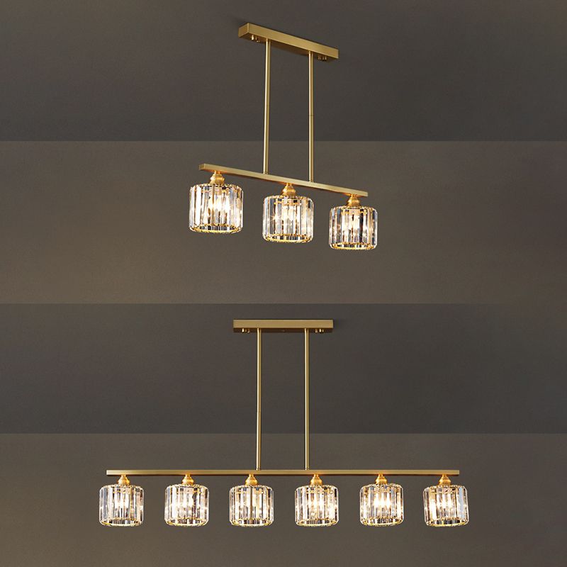 Cilindro illuminazione dell'isola Crystal Contemporary Simplicity Fissature di illuminazione a sospensione per il ristorante