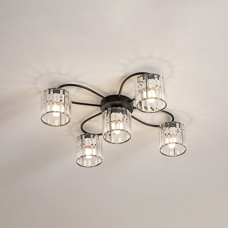 Contemporary Flush Light Fixture Glass Flush Mount Lights for Living Room