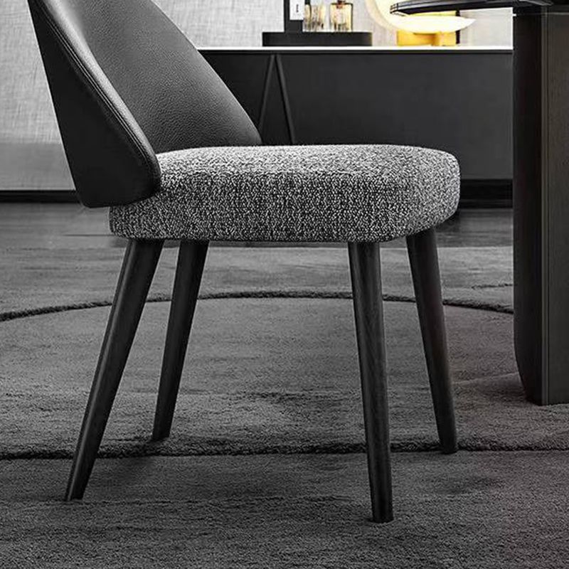 Contemporary Kitchen Parsons Chair Black Metal Legs Dining Chair