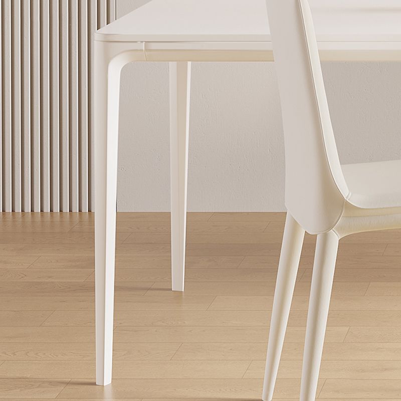 Modern 1/3/4/5/7 Pieces Dining Table Set Stone Rectangle Furniture in White