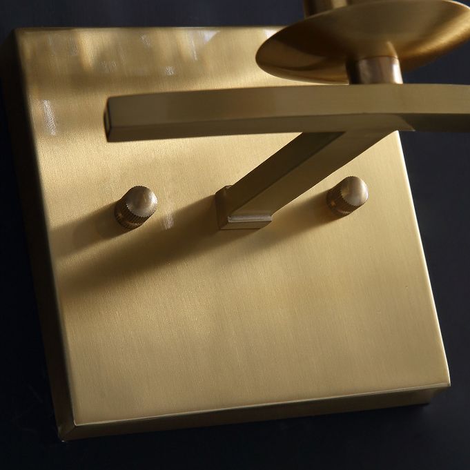 Gold Rectangular Wall Sconce in Modern Luxury Style Copper Wall Lamp with Crystal Shade