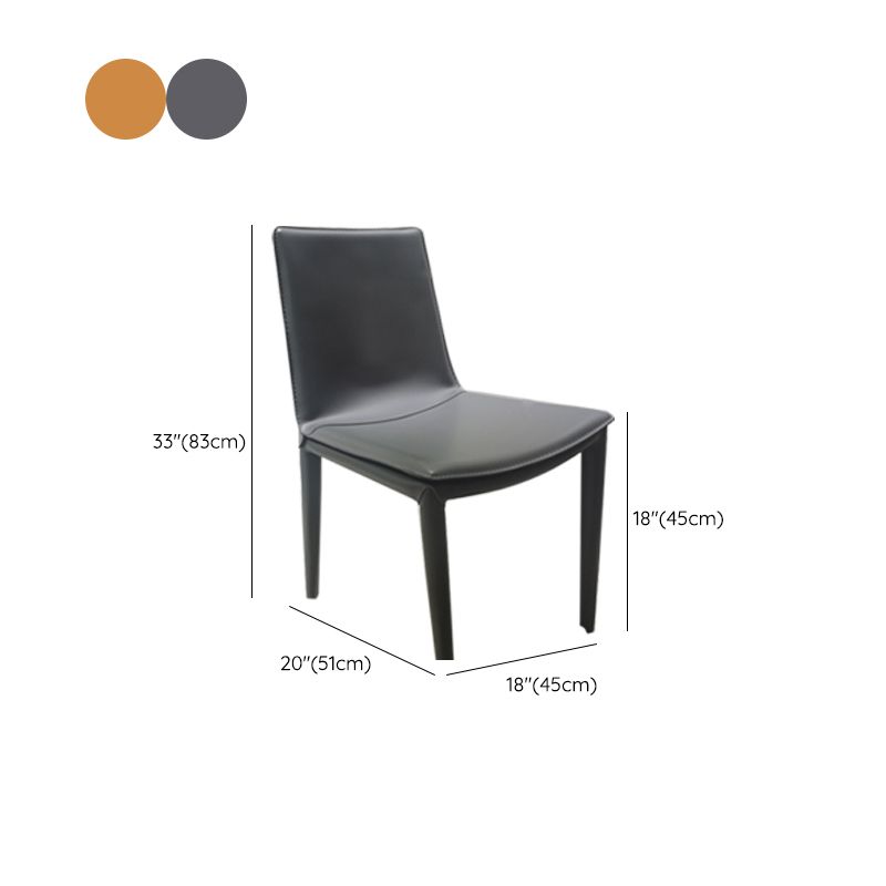 Faux Leather Dining Chairs Contemporary Side Chairs with Metal Base