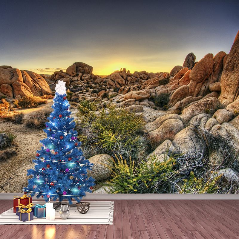 Photography Rock Stone Wall Mural for Living Room, Brown, Personalized Size Available