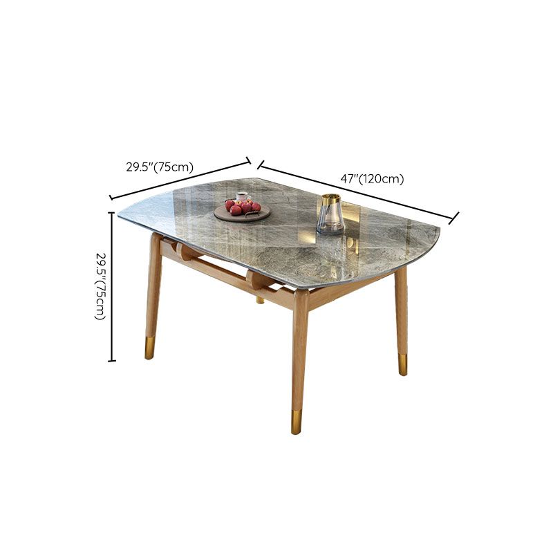 4 Legs Dining Table Sintered Stone Extendable Table for Kitchen
