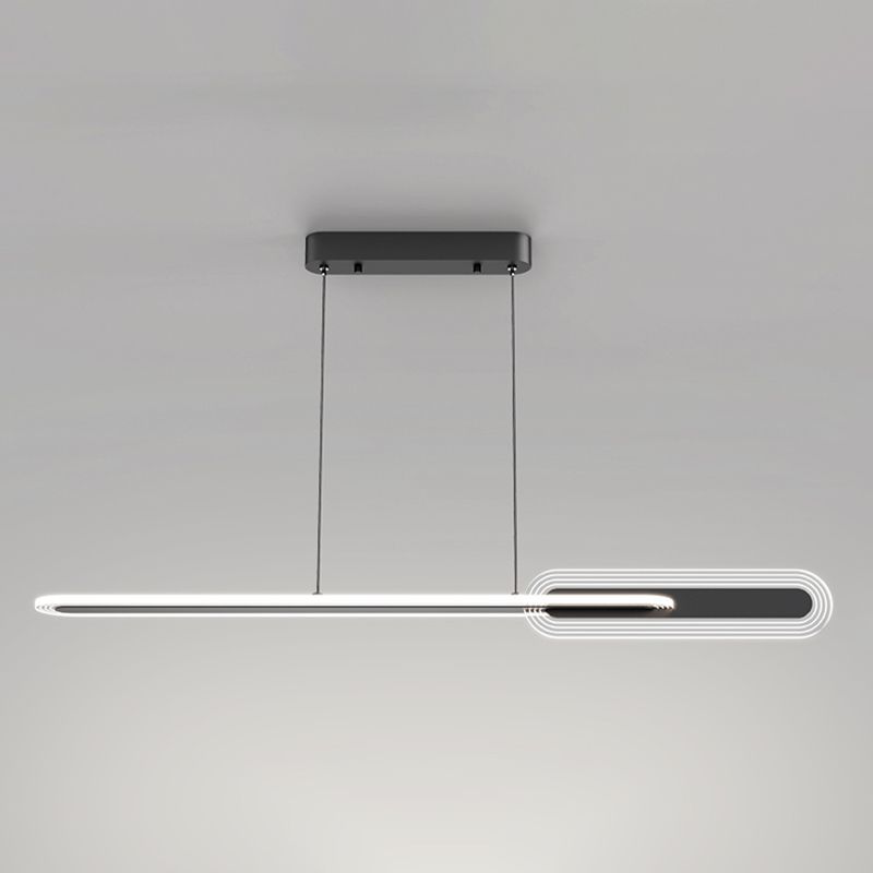 Linear LED Island Light Modern Style Metal Hanging Light for Dining Room