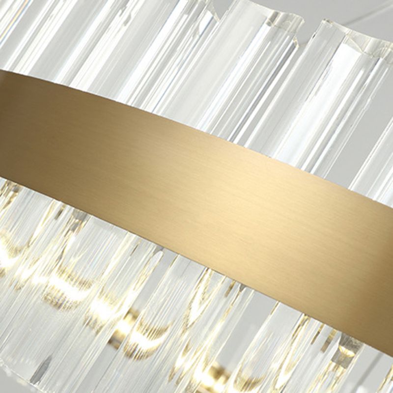 Contemporary Circular LED Chandelier Pendant Light Crystal Ceiling Pendant Light