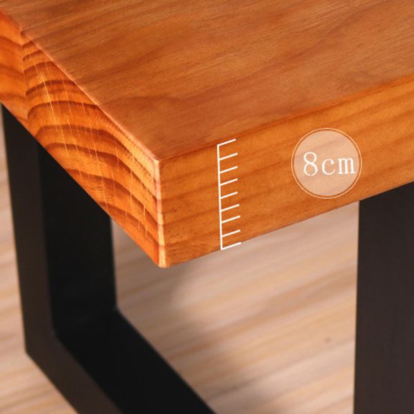 Rectangle Double Base Dining Table Industrial Wood Table for Dining Room