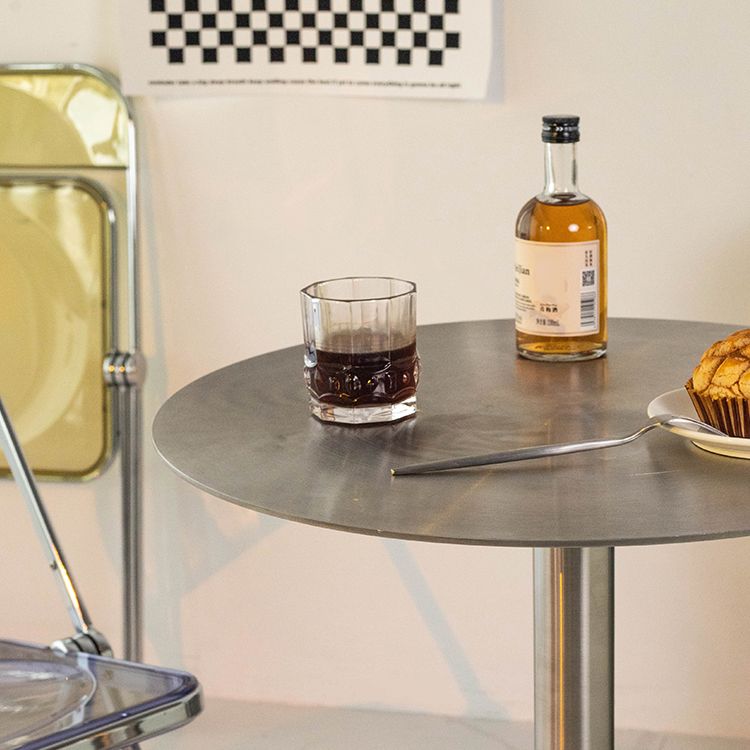 Industriële stijl zilveren eettafel roestvrijstalen tafel voor huisgebruik