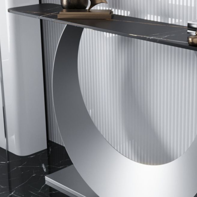 Glam Style Stone Top Accent Table for Hall Console Table 31.5" High