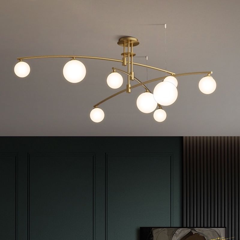 New Modern Glass Semi Flush Light Fixtures Bedroom Starburst Flush Mount Light with Shape