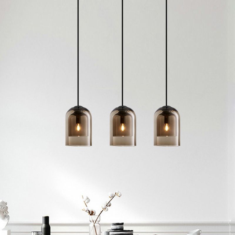 Vetro a forma di campana mini appeso leggero in stile post-moderno minimalismo lampada a sospensione per bar