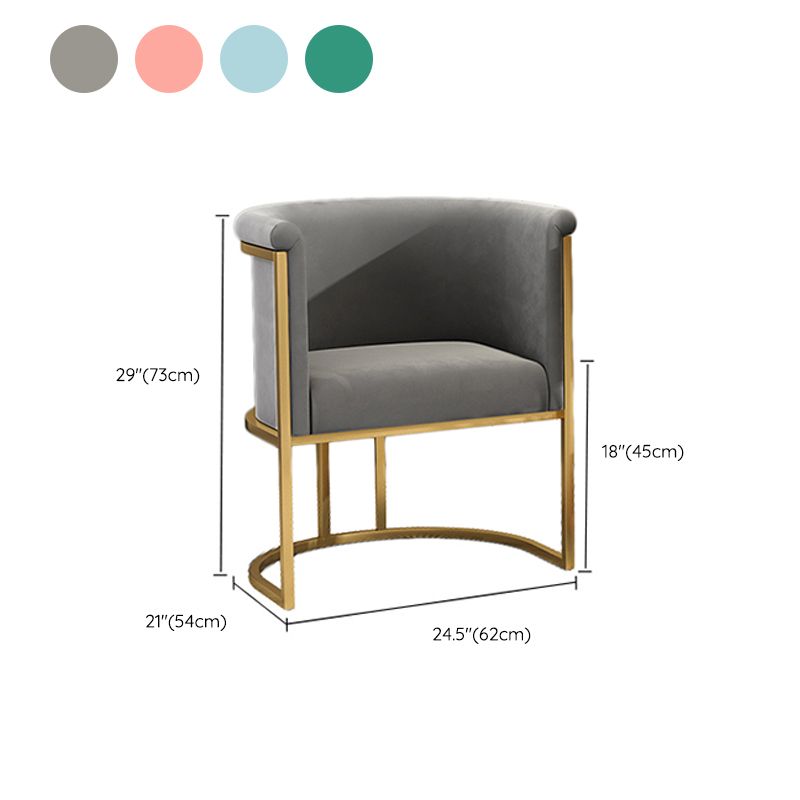 Parsons Arm Chair Velvet Gold Base Dining Chair for Dining Room