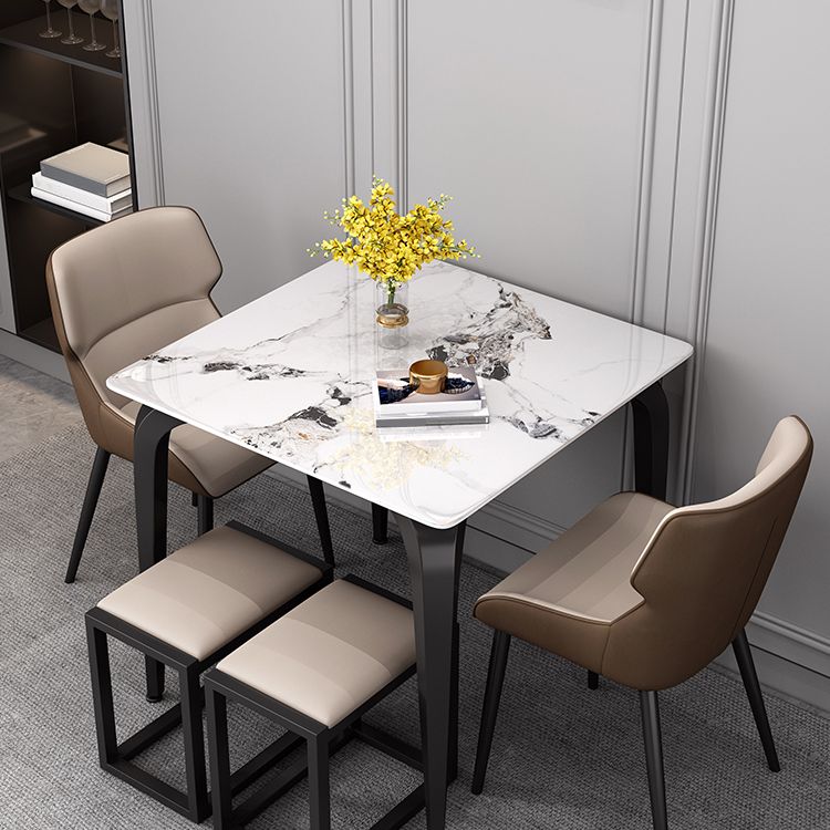 4-foot Stone Dinning Table Industrial Style Square Furniture for Indoor