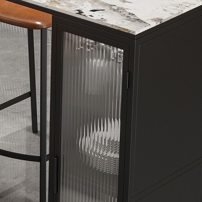 Modern Bar Table Set 1/2/3 Pieces Stone Rectangle Bar table with Upholstered Stools