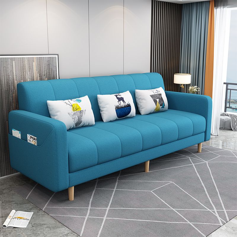 Modern Square Arm  23.62" W Convertible Sleeper Sofa with Cotton Blend for Living Room