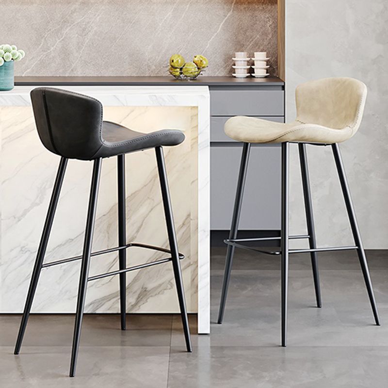Modern Upholstered Stools with Metal Legs Matte Finish Indoor Counter & Bar Stools
