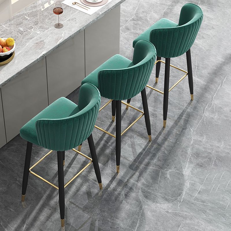 Glam Backrest Bar Stool Upholstered Counter Stool for Bristol