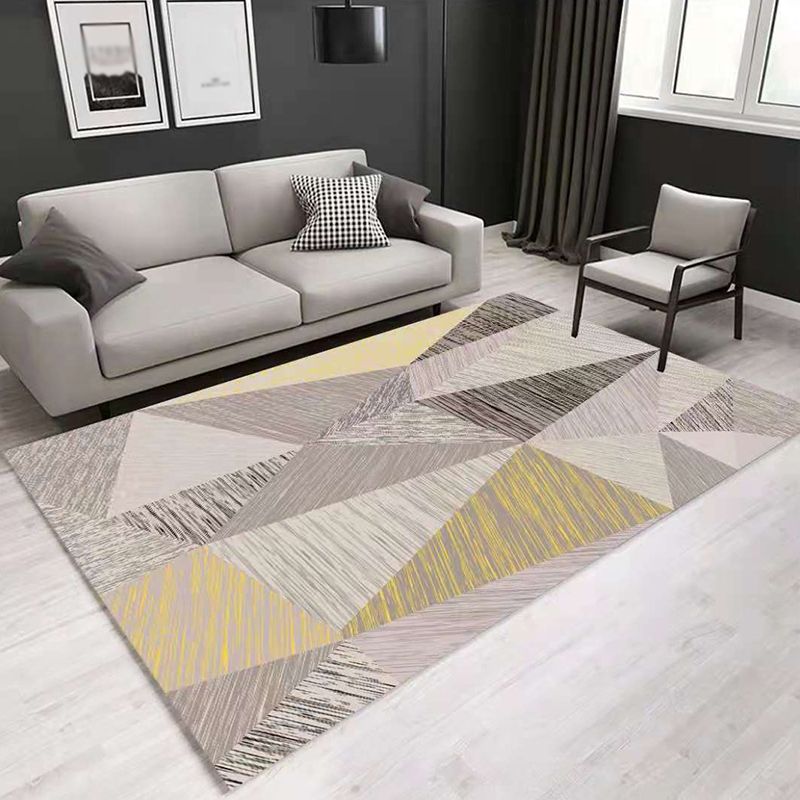 Modern Geometric Print Carpet Polyester Indoor Rug Non-Slip Backing Area Carpet for Living Room
