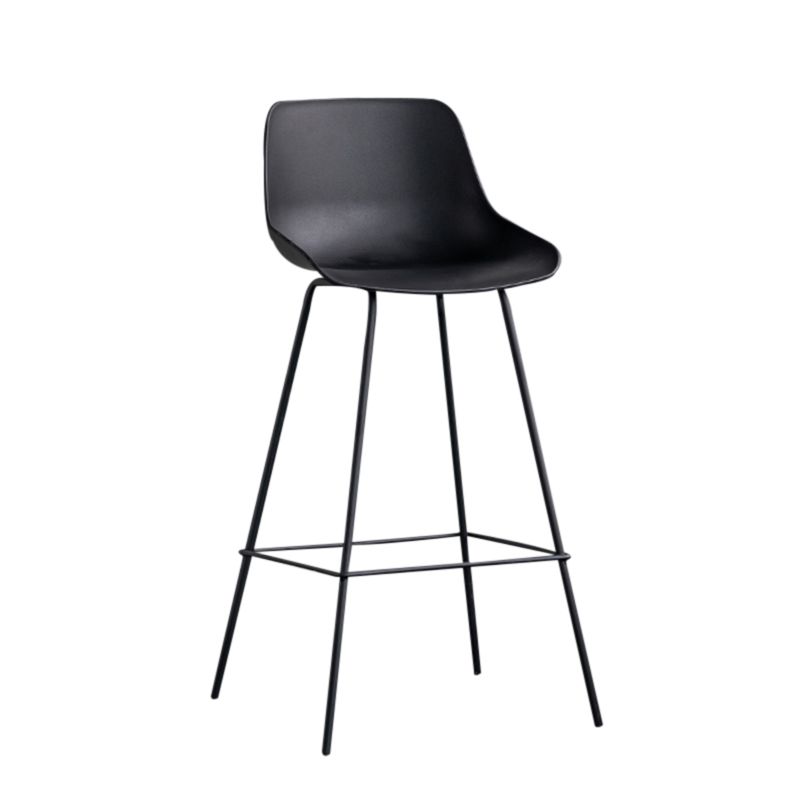 Contemporary Style Bar-stool Plastic Counter Bar Stool for Kitchen Bar with Metal Legs