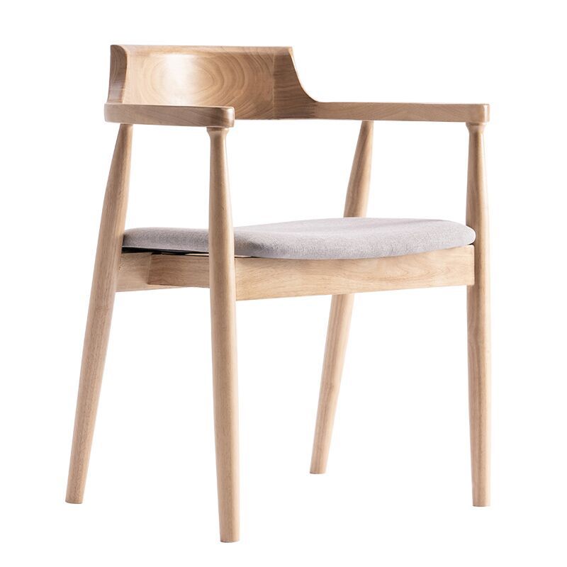 Chaise d'intérieur de style contemporain en bois massif, chaises latérales de salle à manger à dossier ouvert