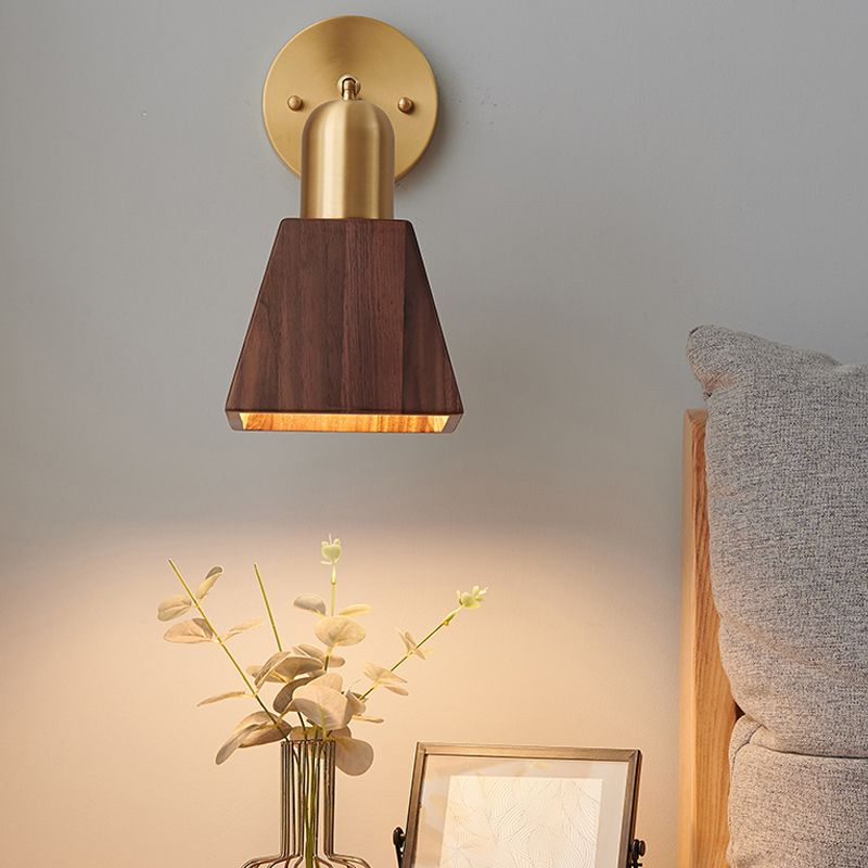 Luz de pared de madera de estilo de pared de estilo contemporáneo para el dormitorio