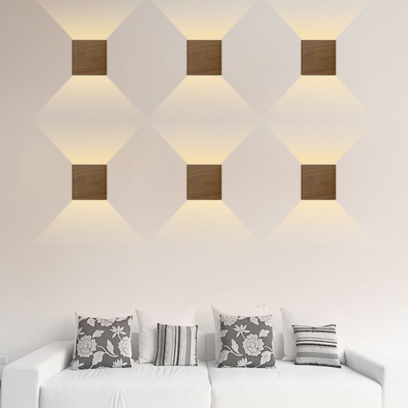 Moderno Minimalista de estilo Minimalista cuadrado y abajo de la pared LED Splach Metal 2 luces apliques