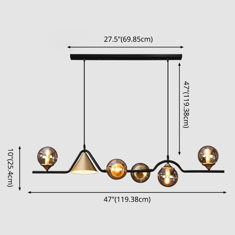 Shaded Island Lighting Fixture Simplicity Glass Island Chandelier for Dinning Room