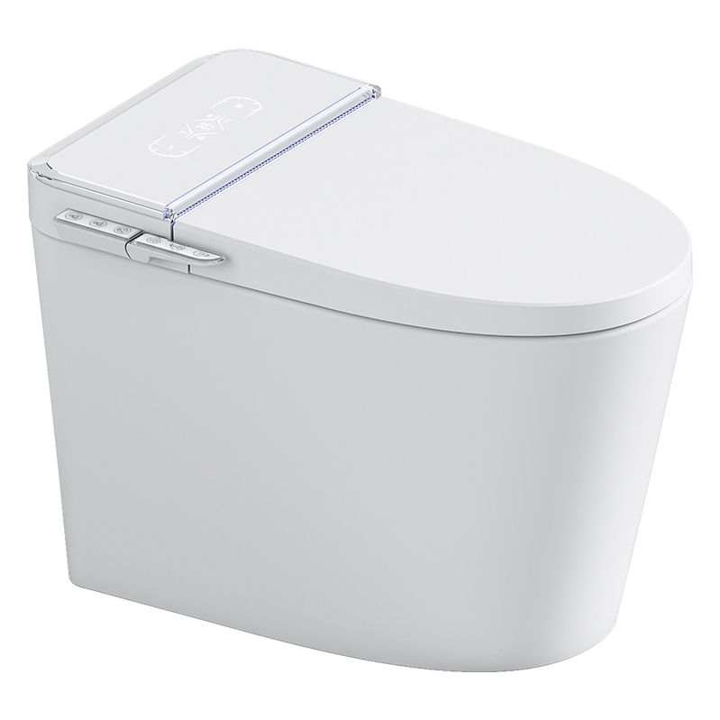 White Smart Toilet Elongated Bidet Seat with Unlimited Warm Water