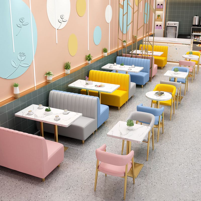 Divano glam contemporaneo oro 47,27 "d x 25,59" w x 33,46 "divano a 2 posti per ristorante