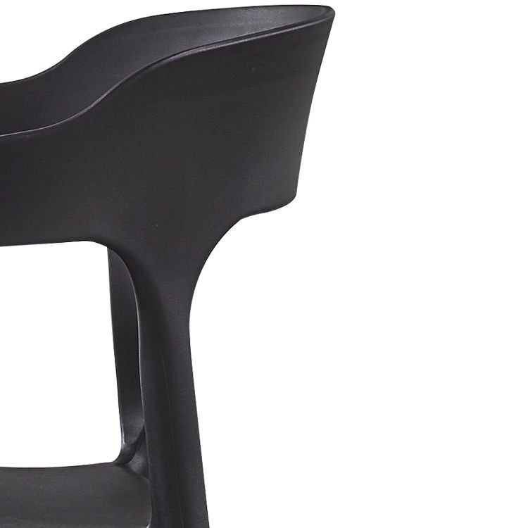 Modern Style Dining Chair Plastic Open Back Arm Chair for Living Room
