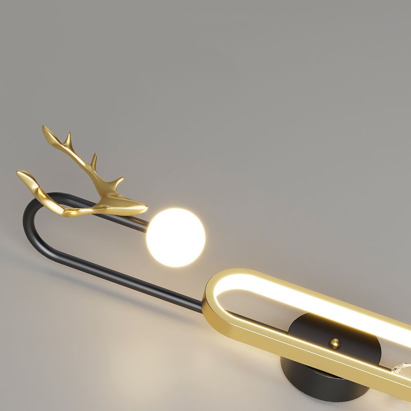 Nordic Metal Wall Light Geometric Antlers Shape 2 Lights Wall Sconce for Bedroom