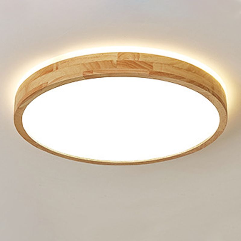 Geometrievorm LED-plafondlamp Modern hout 1-lichts inbouw voor slaapkamergang