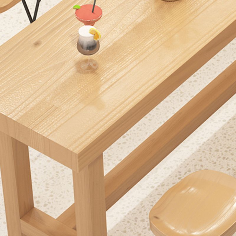 1/6/11 Pieces Modern Rectangular Pub Table Set Wooden Counter Table with Backless Stools