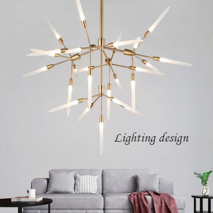 Picchi acrilici lampadario a sospensione Light Postmodern Gold Finitura sospesa