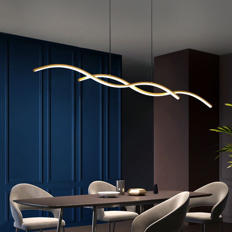 Moderner Stil linearer Inselleuchten Metall 2- Hellinselanhänger Leuchten