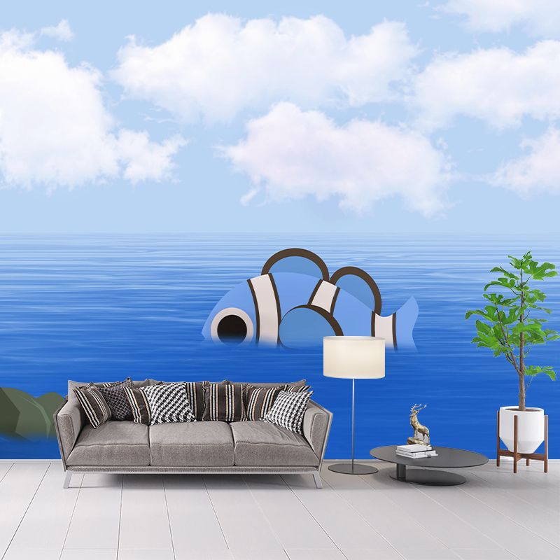 Illustration Cartoon Mural Wallpaper Environment Friendly for Kid's Bedroom