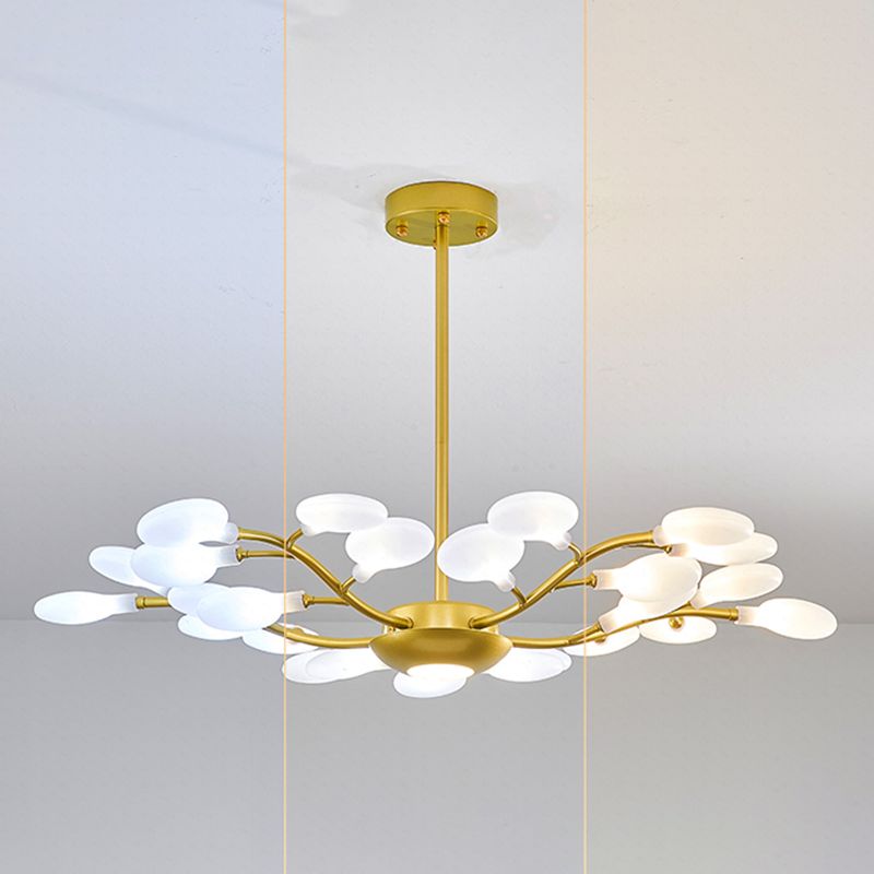 Goldzweig Kronleuchter modernistischer Metall und Acryldecker Kronleuchter für Wohnzimmer