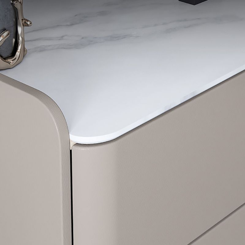 Classic Glam Double Dresser Stone Horizontal Storage Chest for Bedroom