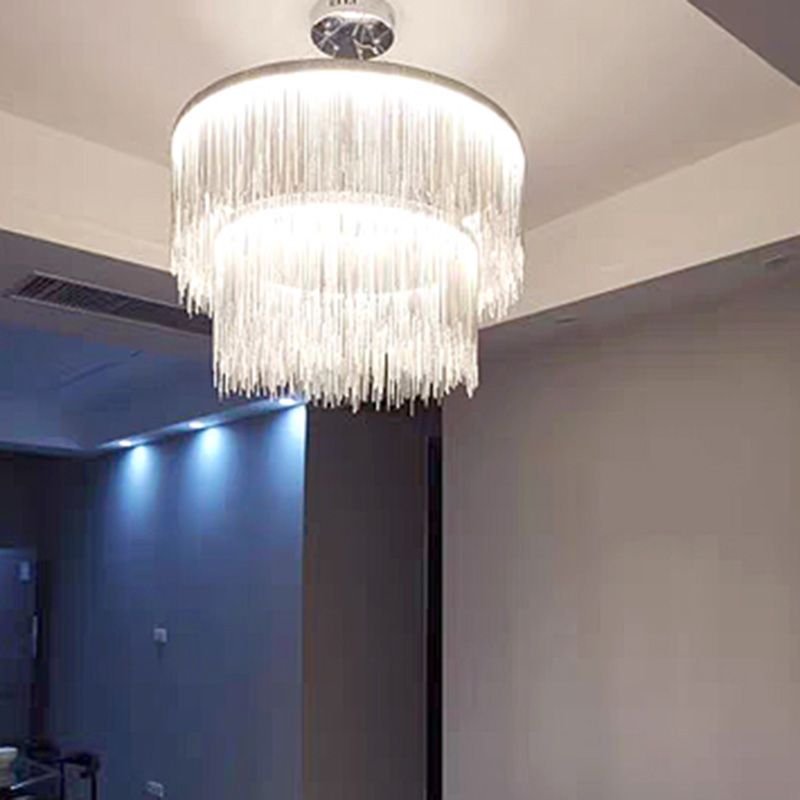 Postmodern Chandelier Lighting Metal Chain Pendant Light Fixture for Living Room
