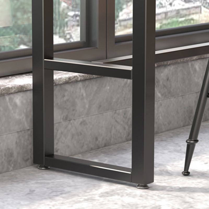 Industrial Rectangle Bar Table Solid Wood Top Bar Table with Trestle Base