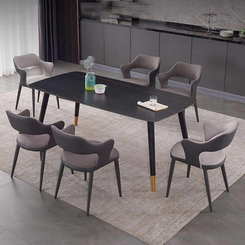 Chaise de salle à manger industrielle en métal, finition métallique, chaise de salle à manger à dossier ouvert